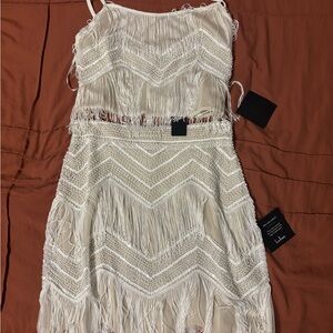 Lulus White Fringe Dress